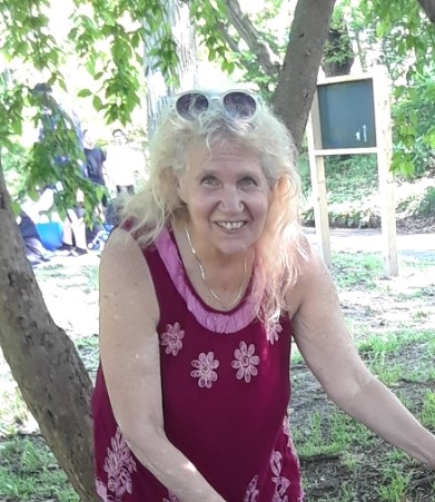 Susan DiRaimo at Lehman chapter barbecue, June 2022