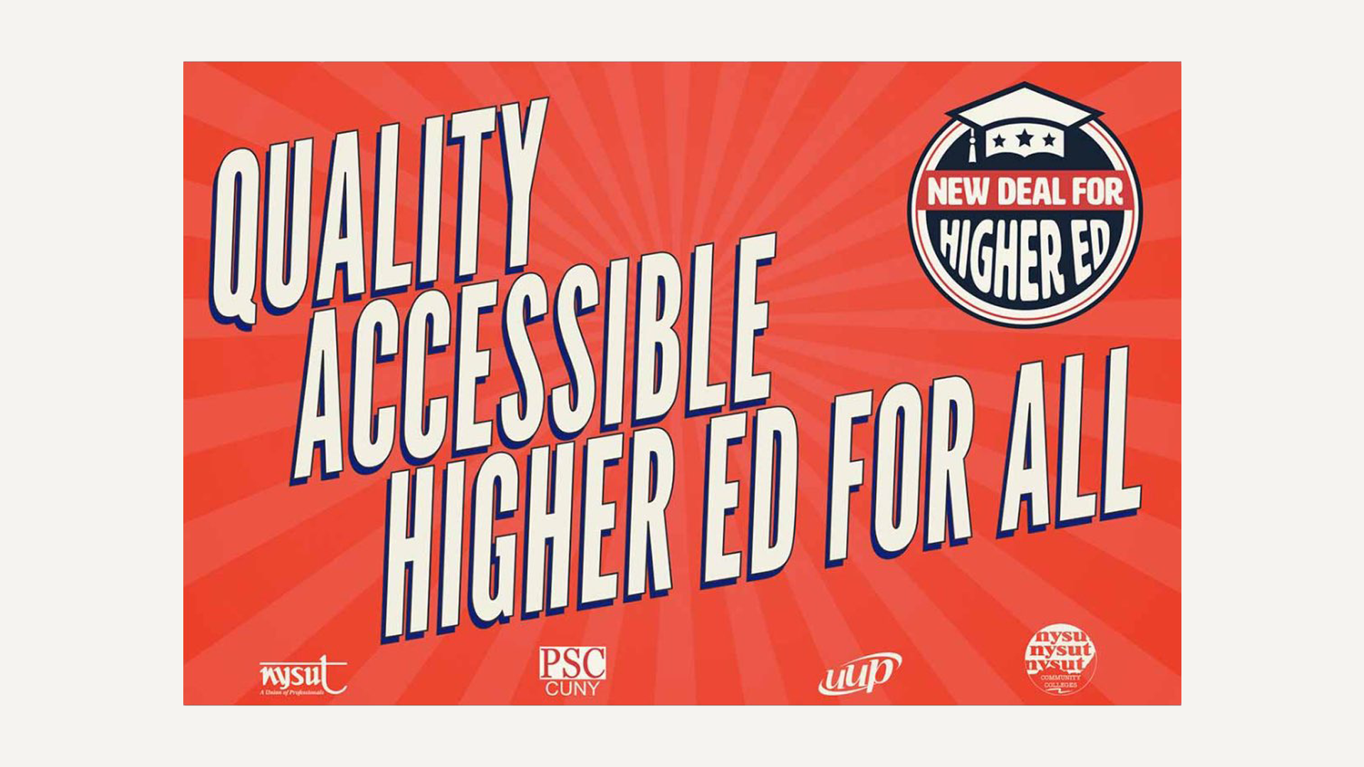 Quality Accessible Higher Ed for All graphic by NYSUT